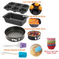 Openi - Cake Mold Deal - Cupcake Mold 6 Pot - 6" Bread Loaf Pan - 7 Inch Round Cake Mold/Pan - 50 Pcs Cup Cake Paper Liner - Silicone Spatula & Brush - Best For Baking. 
