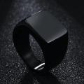 Black Titanium Ring For Men (Matte)-size 22. 