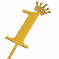 Numbers 0-9 Paper Cardboard With Crown Cake Topper Gold & Silver 8" Inch Cardboard Cupcake Toppers For Birthday Party, Weddings Anniversary, 1st First Birthday, Kids Birth Day, Age Year Cake Topper Party Supplies. 