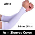 Free Size Two Pairs (4Pcs) Winter Protection Arm Sleeves Protects from Wind Dust During Driving or Traveling in Black and White. 