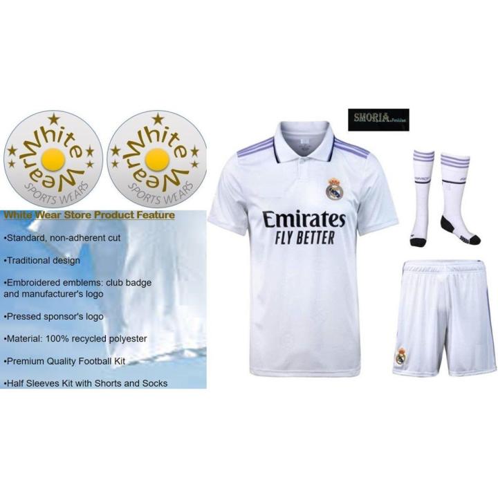 Real Madrid Football Kit New Design Soccer Kit Adults and Kids Sizes Available