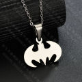 Amazon Hot Selling Creative Versatile Fine Polished Batman Necklace Stainless Steel Animal Pendant for Women. 