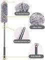 Microfiber Feather Duster Extendable Cobweb Duster with 100 inches Extra Long Pole, Bendable Head & Scratch-Resistant Hat for Cleaning Ceiling Fan, High Ceiling, Blinds, Furniture & Cars. 