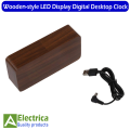 JINSUN Antique Style Wood Clock LED Display Bamboo Clock Digital Electronic Desktop Clock Calendars Voice Control despertador by Electrica. 