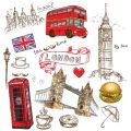 Pack of 15 - London Sticker - London Theme Stickers - Stickers for mobile - Stickers for Laptop and diaries - uncut sheet - 3 - 6 cm each. 
