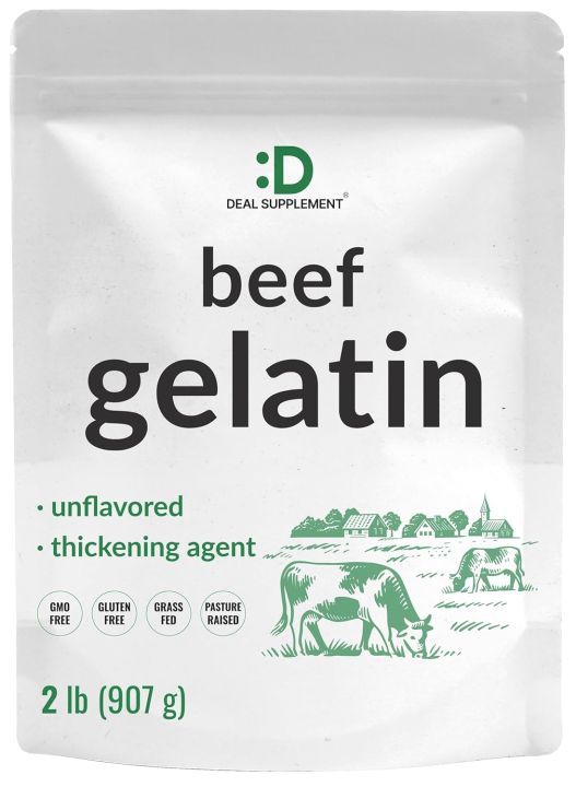 Unflavored Beef Gelatin Powder, 2LB – Gelatina Sin Sabor En Polvo – Natural Thickener & Stabilizer for Cooking & Baking – Grass Fed & Pasture Raised Bovine – Non-GMO, Keto Friendly