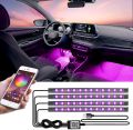 LED Interior Car Lights, App Controlled Car Interior Lights with USB Port, Multicolor Car LED Lights. 
