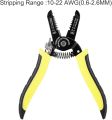 Electrician 10-22 AWG Wire Manual Stripper Cutter Yellow Black. 