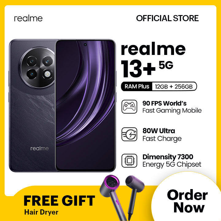 realme 13+ 5G | 12GB RAM + 256GB ROM (Get Free Gift Hair Dryer)