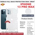 APPLE IPHONE 13 PRO MAX FULL BACK 360 premium Protection Skin Wrap full cover Premium Quality. 