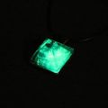 Crystal Glowing Pyramid Shape Pendant Necklace- Glow In Dark Necklace. 