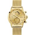 Guess Porter Gold Dial Gold Mesh Bracelet Chronograph Watch For Men-W1310G2. 