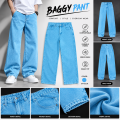 👖🔥 Sky Blue Baggy Jeans for Men & Boys 💙 | Loose Fit Wide Leg Denim Pants ✨ | Korean Streetwear Fashion 😎 | Trendy Casual Trousers 🛍️. 