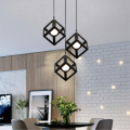 3 in 1 Base Square Cube Hanging Lamp, Ceiling Lamp, Pendant Lamp, For Home, Office, TV Lounge, Bed Room, Led Light, Led Bulb, Filament Bulb. 