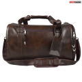 Leather Duffle Bag - Dark Brown. 