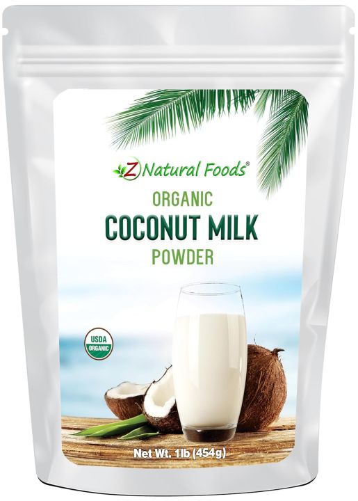 Z Natural Foods Organic Coconut Milk Powder - All-Natural Vegan Dairy-Free Alternative with MCTs - Unsweetened Coconut Creamer for Coffee & Smoothies - Gluten-Free, Non-GMO, 100 gm