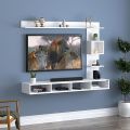 Engineered Wood Wall Mount TV Unit/TV Stand/TV Cabinet/TV Entertainment Unit/Set Top Box Stand (White) (Ideal for 43 Inch)(D.I.Y). 