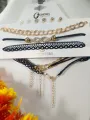 Elegant Multi Layered Chains Designer Chokar Necklace with Earrings from Seek for Style. 
