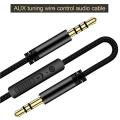 Audio Cable 3.5mm to Jack 3.5mm Speaker Line Aux Cable Male to Male with Mic to volume control for Headphone Car speaker. 