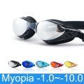 【Footprint】 Myopia Swimming Glasses Prescription -1.0~-10 Waterproof Anti Fog Swim Eyewear Silicone Diopter Diving Goggles Adults Children. 