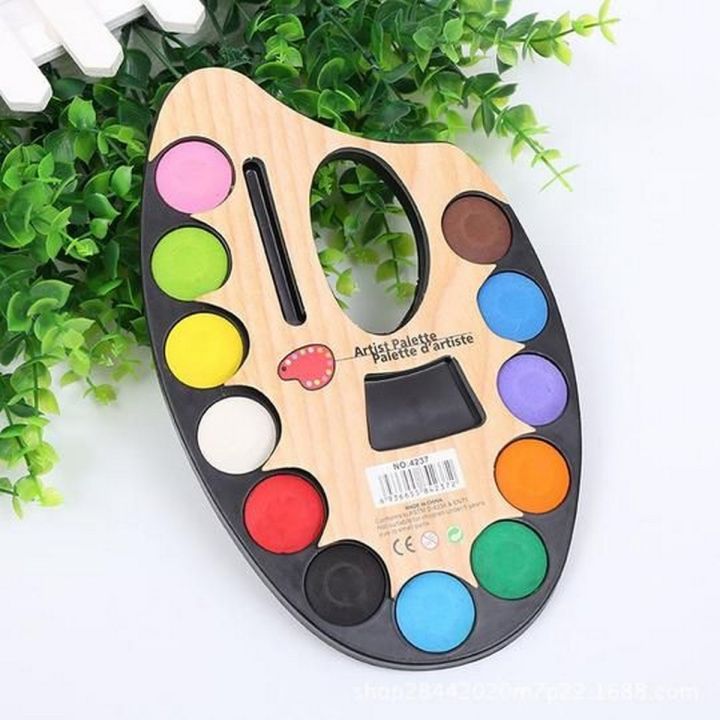 Artist Color Palette Kids Drawing & Painting Water Color 12 Colors with Brush