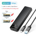 ORICO Tool free M.2 NVMe SSD Enclosure Dual Protocol USB3.2 Gen2 M2 SSD Enclosure Case Box for NVMe SATA Computer Accessories. 