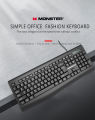Monster Airmars KM1 Wired Keyboard - Black Concave Convex Keycaps for Comfort & Control. 