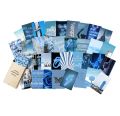 Pack of 50 Lake Blue Wall Collage Kit Aesthetic Pictures, Bedroom Decor for Teen Girls, Wall Collage Kit, Collage Kit for Wall Aesthetic, VSCO Girls Bedroom Decor, Aesthetic Posters, Collage Kit. 