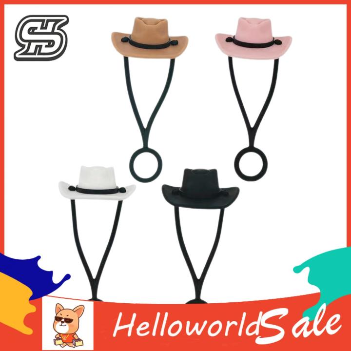 Tumbler Straw Cover Reusable Silicone Cowboy Hat Straw Cover for 30/40oz Tumbler Dust-proof Food Grade Cup Accessories for Straw Protector