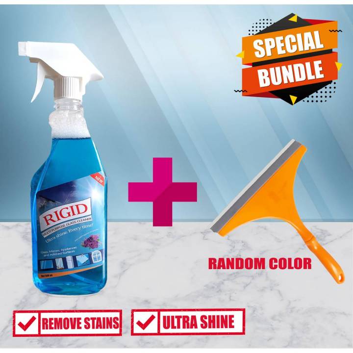 Rigid Multi-Purpose Glass Cleaner 500 ml with Window Cleaning Wiper