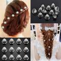 12pcs Wedding Bridal Hair Clips Crystal Pearl Flower Spiral Twist Hair Pins Clips for Women Bride Wedding Hair Accessories. 