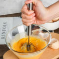 New Hand Pressure Semi-automatic Stainless Steel Egg Beater Self Turning Cream Utensils Whisk Manual Mixer Kitchen Cooking Tools. 