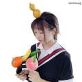 Fun simulation of fruits vegetables rings bread carrots bananas hair buns pepper headbands birthday cosplay Halloween hats. 
