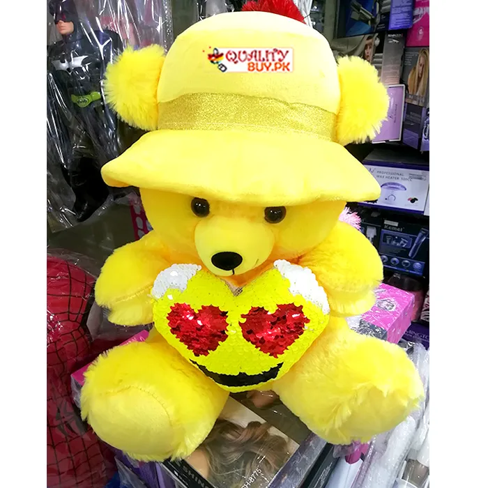 Sequined  Teddy Bear Hat LCW ACCESSORIES Teddy Bear Printed Sequin Detailed Girl  main image 4