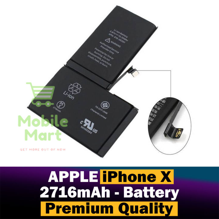 Apple iPhone X Battery Replacement Premium Quality 2716mah Battery For Apple iPhone X