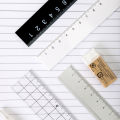 Japan MUJI stationery black and white ruler 15cm double-sided scale student acrylic transparent MUJI ruler. 