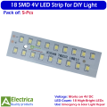5Pcs 4V High Brightness LED Bar Light 18 SMD Strip for DIY Lantern, Emergency Light, Solar Projects & Small Battery Lamps | Energy Efficient & Long Life by Electrica. 