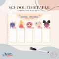 School Timetable A4 Size Laminate With Board Marker wall planner. 