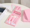 5pcs Mini Makeup Brushes Set With Mirror & Portable Case. 