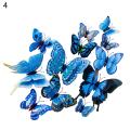 12Pcs 3D Two-Layer Colorful Artificial Butterflies Adhesive Magnet Wall Sticker. 