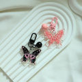 Acrylic Butterfly Key Chain Pendant With Bell Schoolbag Hanging Jewelry KELONG. 