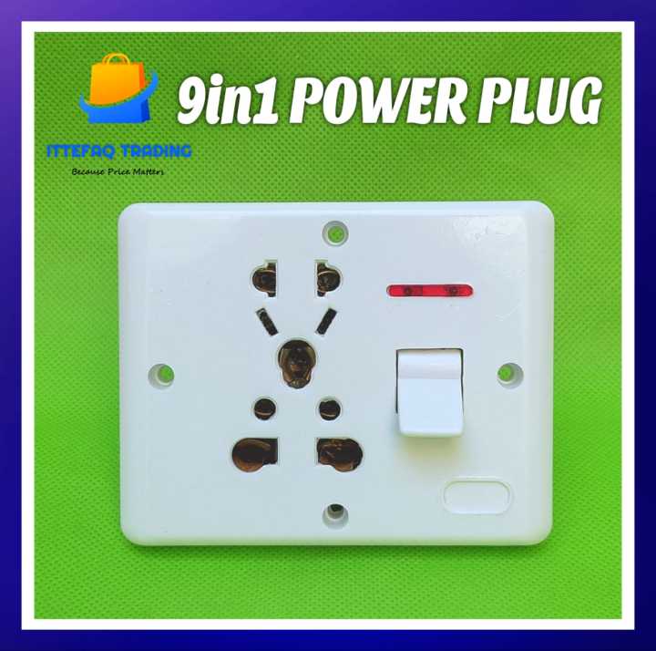 UNIVERSAL 3 Pin Power Plug Socket Wall Socket Plate - 500 Volts / 40 Amp High Quality Specially for AC, Water Pump