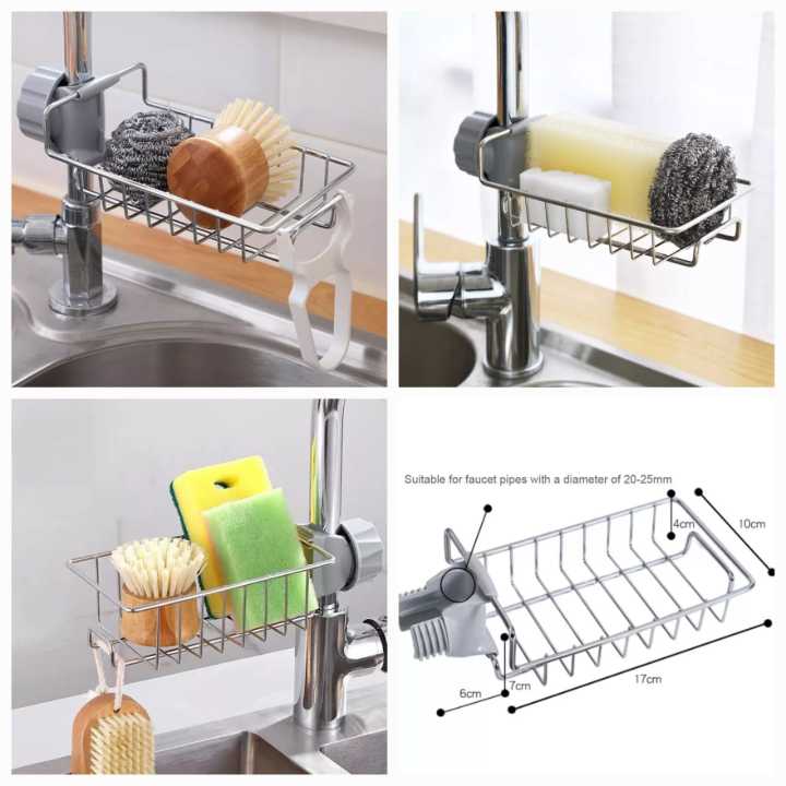 Stainless Steel Kitchen Sponge Holder Sink Caddy Organizer Sponge