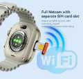 Ultra SIM Smart Watch – 1.99" Display, 24 Sports Modes, Bluetooth, Waterproof, Metal Body + Silicone Strap. 