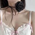 Flower Choker Necklace Romantic Collar Necklaces for Black. 