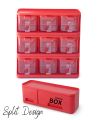 Storage Box Condiments & Spice Rack With 9 Spice Jars And Spoons - 125gm - masala rack, masala box set, Kitchen Seasoning Box, plastic spice racks , masala jars, spice rack, spice box, plastic spice jar, salt box,plastic seasoning rack. 