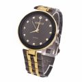 IIk collection round formal dial analogue Quartz movement long battery life black and gold male and female wrist watch. 