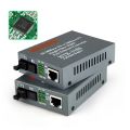 Media Converter HTB-3100 Fiber Optical Single Mode Single Fiber SC Port 25KM External Power Supply 10/100M. 