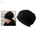 Summer Soft Cotton Slouchy Beanie Chemo Hat Women Men Black. 