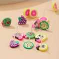 Stud Tops Earring for Girls and baby girls in a heart shape box (pack of 36). 